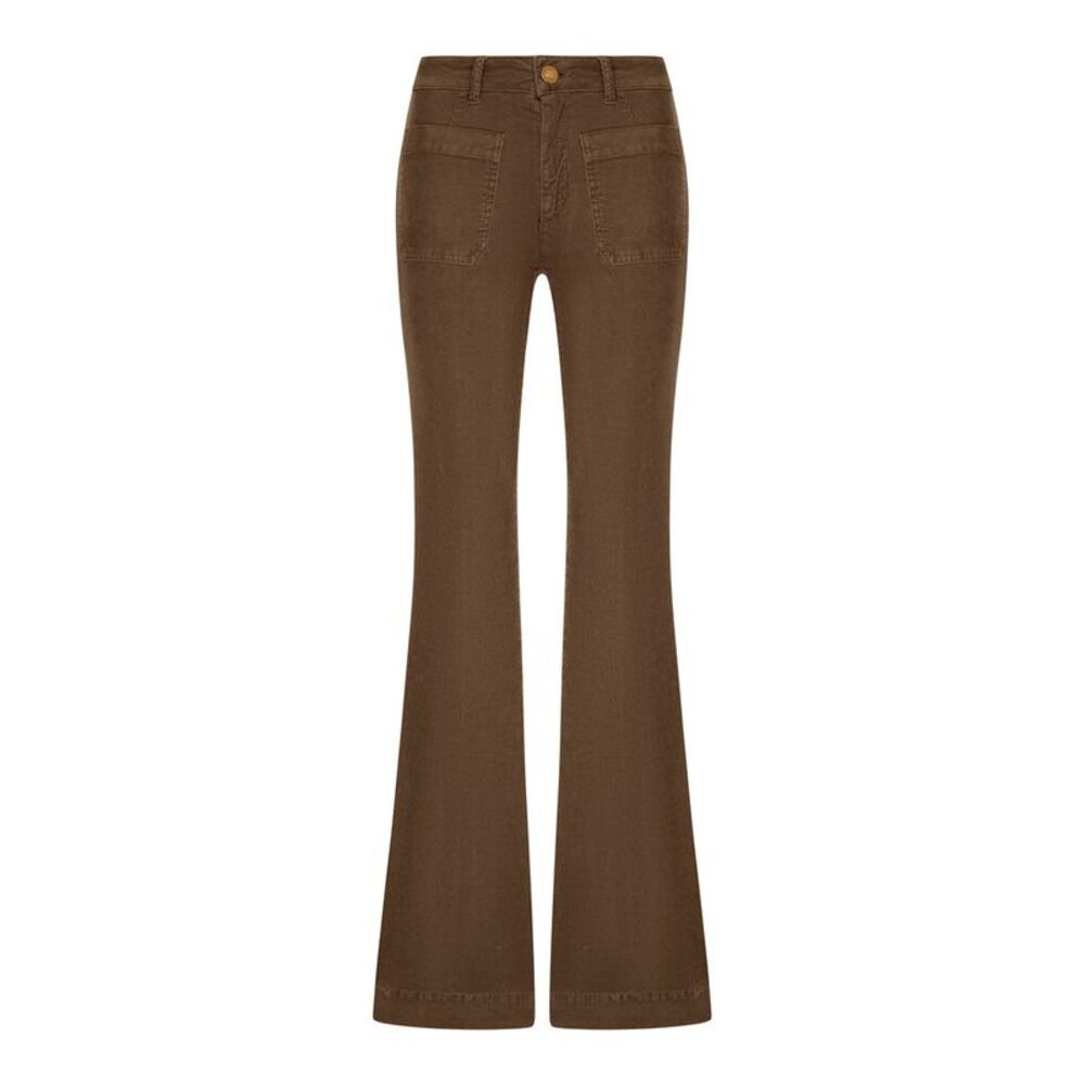 Seafarer Women Corduroy Flared Trousers With Patch Pockets